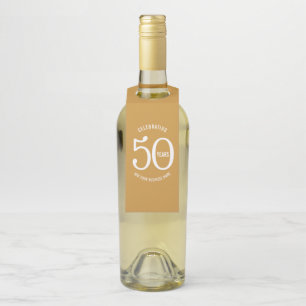 50 jaar zakelijke jubileumfeest flessenhanger