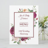 50-jarig huwelijksfeest - Receptie Menu (Staand voorkant)
