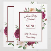 50-jarig huwelijksfeest - Receptie Menu (Voorkant / Achterkant)