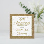 50-jarig jubileum Elegante Goud Kaart (Staand voorkant)