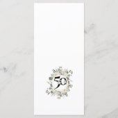 50-JARIG JUBILEUM FEest Menu (Achterkant)