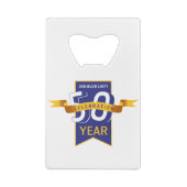 50-jarig jubileum kredietkaart flessenopener (Achterkant)