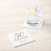 50-jarig jubileum Spaanse verjaardag papieren onde Vierkante Kartonnen Onderzetter (Insitu)