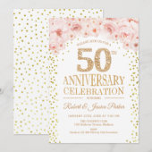 50-jarig jubileumfeest - Witte Goud Kaart (Voorkant / Achterkant)