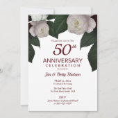 50-jarig jubileumfeest Witte Rozen Kaart (Voorkant)