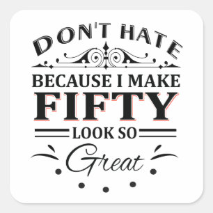 50-jarige overhemden vierkante sticker