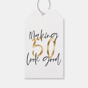 50-jarige verjaardag, bedankt cadeaulabel
