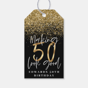 50-jarige verjaardag, bedankt cadeaulabel