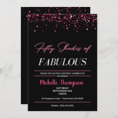 50-jarige vrouwen met roze en zwarte roze en Fabul Kaart (Voorkant / Achterkant)