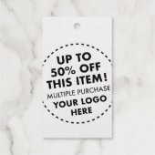 50% KORTING Bulk Aankoop Korting Aangepaste Zilver Cadeaulabels (Achterkant)