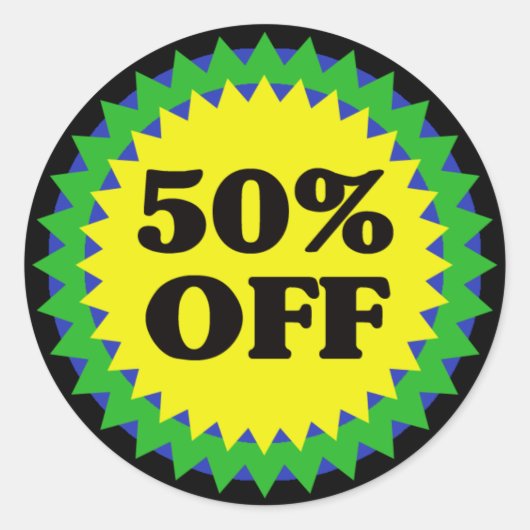 50% KORTING OP RETAIL SALE Sticker (Voorkant)