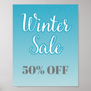 50% korting op winteruitverkoop teken bewerkbaar,  poster