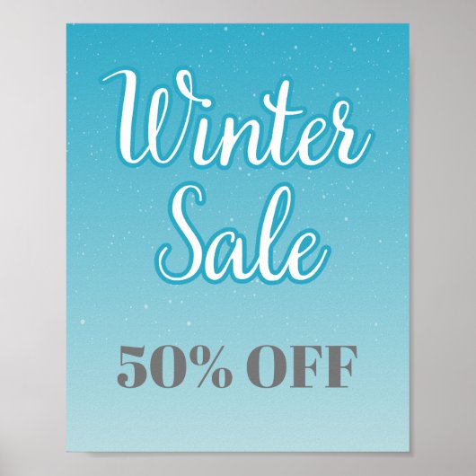 50% korting op winteruitverkoop teken bewerkbaar,  poster (Voorkant)