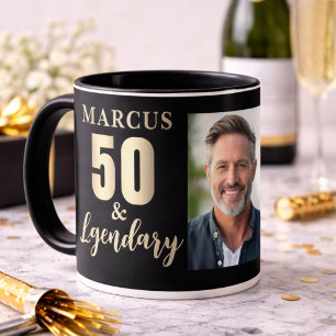 50 & Legendarische Gouden 50e Verjaardag Foto Mok