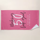 50 lijken goed kleurrijke tipografische verjaardag strandlaken (Voorkant)