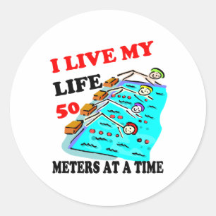 50 meter per keer ronde sticker