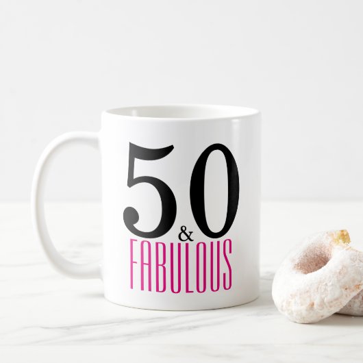 50 mignons et rose/noir fabuleux de tasse de (Avec donut)