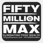 50 miljoen Max™ tekst Logo 3" Stickers (6) (Voorkant)