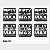 50 miljoen Max™ tekst Logo 3" Stickers (6) (Vel)