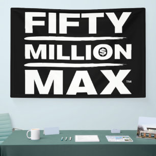 50 miljoen Max™ witte Logo 4" x 6" banner