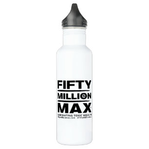 50 miljoen Max™ zwarte Logo stalen waterfles
