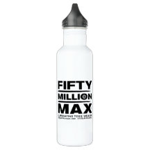 50 miljoen Max™ zwarte Logo stalen waterfles