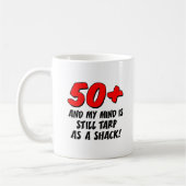 50 min. nog steeds gericht op Mok in een rack (Links)