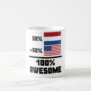 50% Nederlands 50% Amerikaans 100% Geweldige Koffiemok