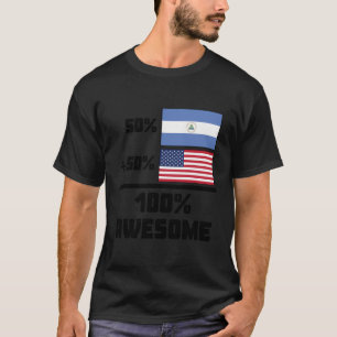 50 Nicaraguaanse 50 Amerikaanse 100 Geweldige Nica T-shirt