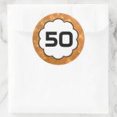 50 - Nummers gouden ronde Sticker (Tas)