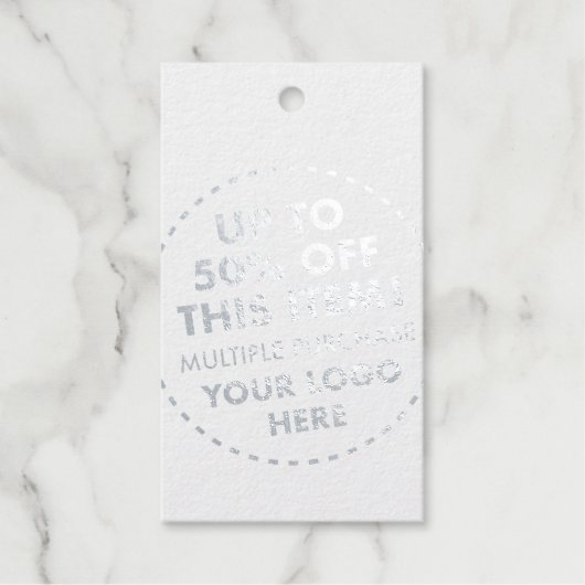 50% OFF Bulk Koop Korting Custom Silver Foil Kraft Cadeaulabels (Voorkant)