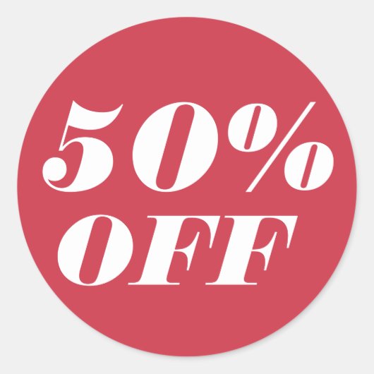 50% OFF Pas Tekst aan Ronde Sticker (Voorkant)