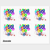 50! Ou N'Importe Quel Âge Ballons Stickers Anniver (Feuille)