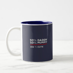 50% Papa 50% Mummy 100% Cute Tweekleurige Koffiemok