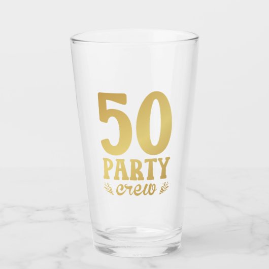 50-partijenbemanningen 50e verjaardag Drink Glas (Voorkant)