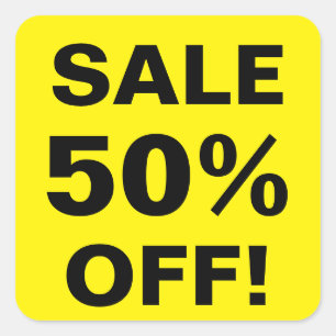 50 Percent Off-verkoop prijs stickers voor detailh