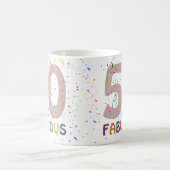 50 & Prachtig Confetti Roze Moderne Typografie Koffiemok (Center)