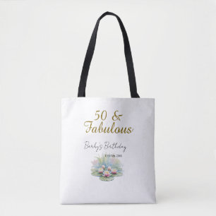 50 & prachtige gouden water lotus lelie aquarel draagtas