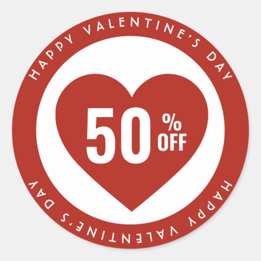 50% procent korting op verkoop ronde sticker (Voorkant)