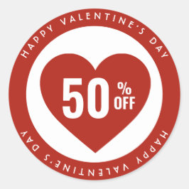 50% procent korting op verkoop ronde sticker
