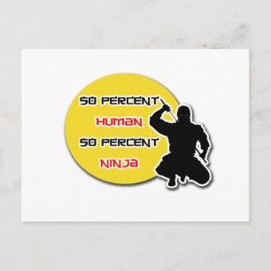 50 procent mensen 50 procent Ninja Briefkaart