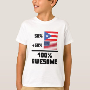 50% Puerto Ricaan 50% Amerikaan 100% Geweldige T-shirt