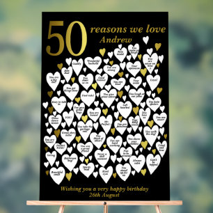 50 raisons Nous vous aimons 50e Anniversaire Coeur