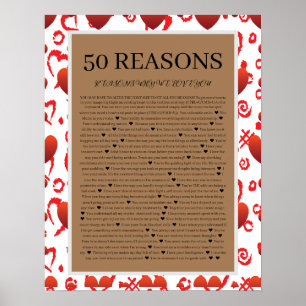 50 Raisons nous vous aimons Poster
