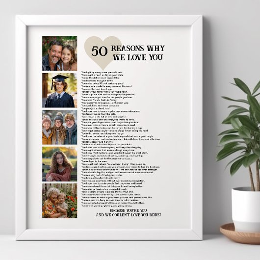 50 Redenen Waarom We Van Je Houden 50e Verjaardag  Poster