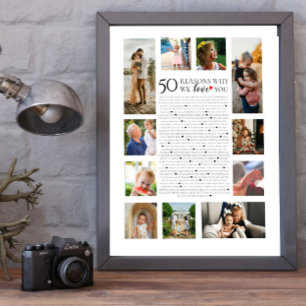 50 redenen waarom we van je houden foto collage ve poster