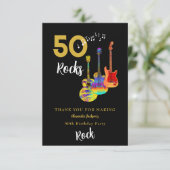 50 Rocks 50ste verjaardagsfeestje dank je Bedankkaart (Staand voorkant)