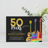 50 Rocks verjaardagsfeestgitaren Kaart (Staand voorkant)