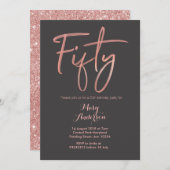 50 Roos Gold 50e verjaardag uitnodiging (Voorkant / Achterkant)