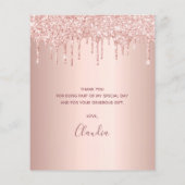 50 roos gouden glitter bedankt voor uw verjaardag (Achterkant)